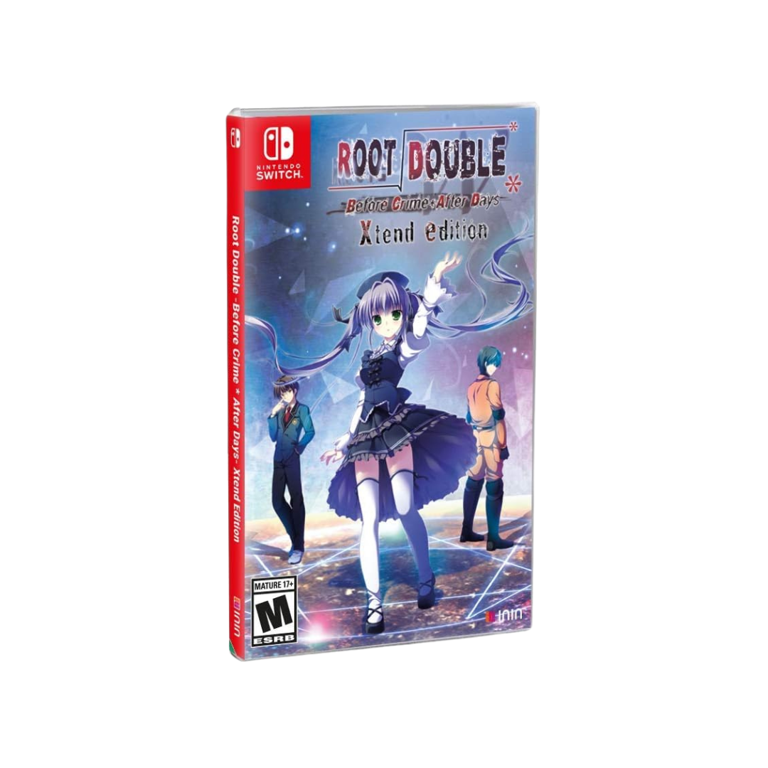 Game case for 'Root Double' on Nintendo Switch with anime-style artwork on a white background