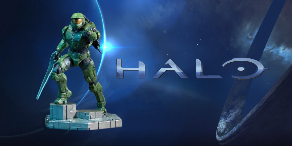 Halo Infinite Master Chief Statue with Grappleshot