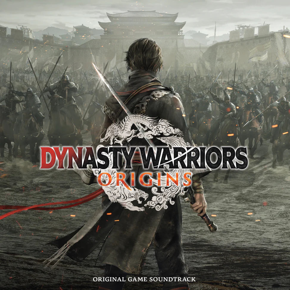 Cover of 'Dynasty Warriors Origins' with a warrior and battle scene.