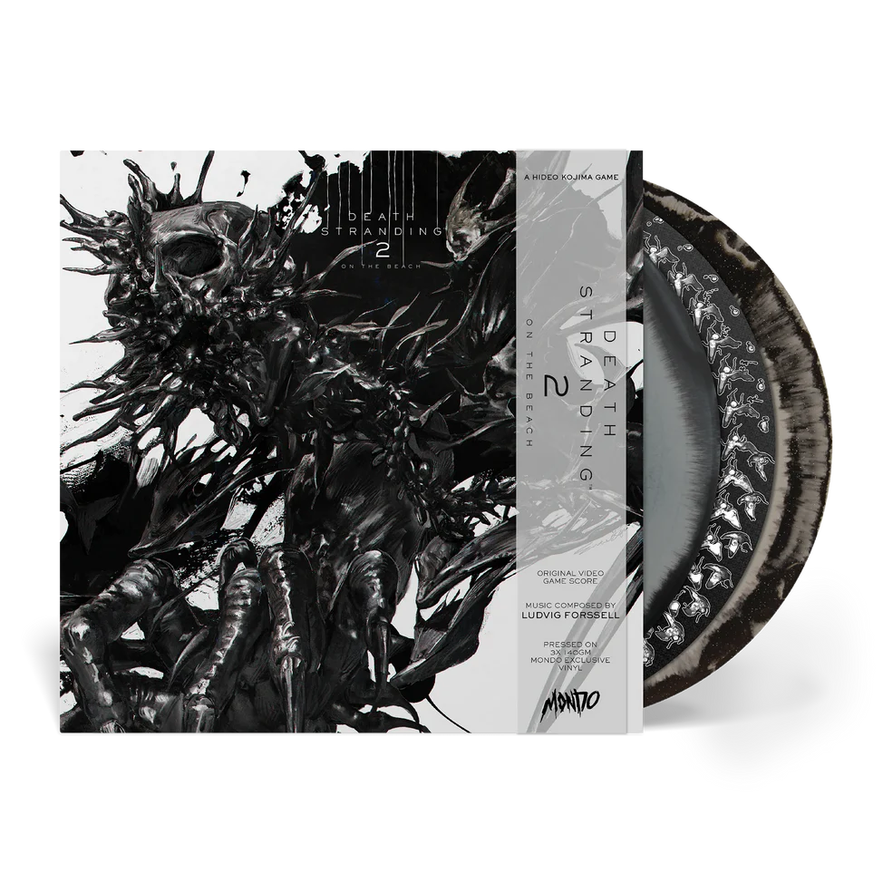 Vinyl record with a dragon design and packaging on a white background