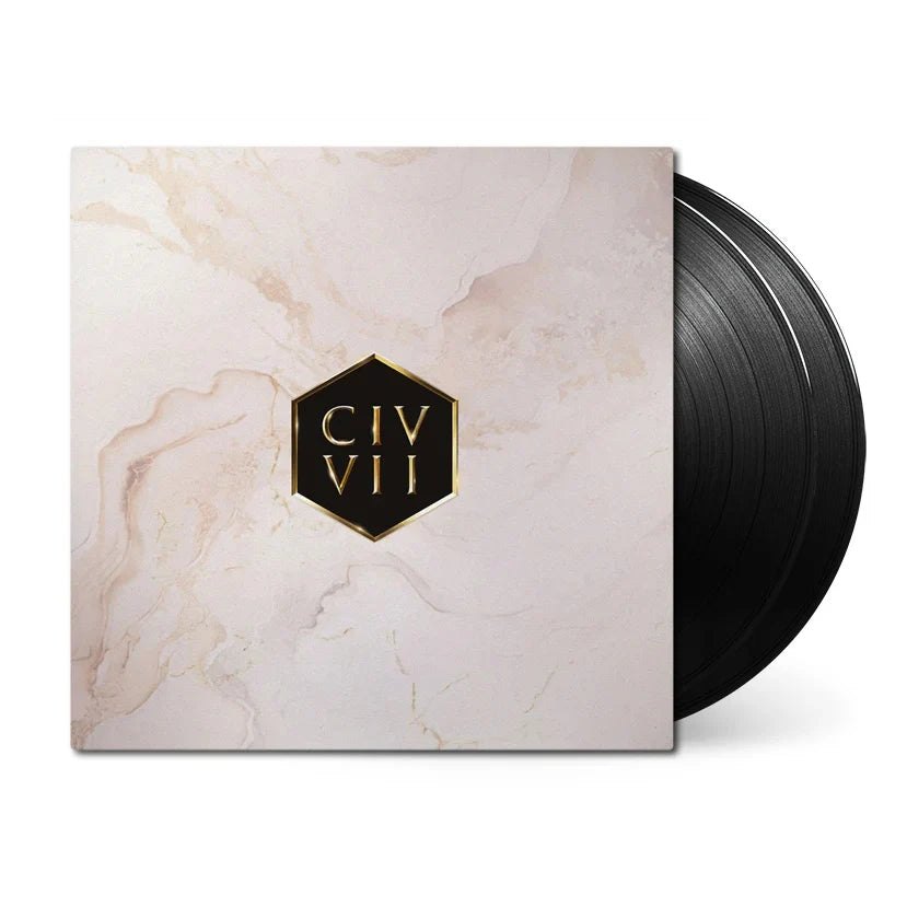 Vinyl record with a marble-patterned cover featuring the text 'CIV VII'.