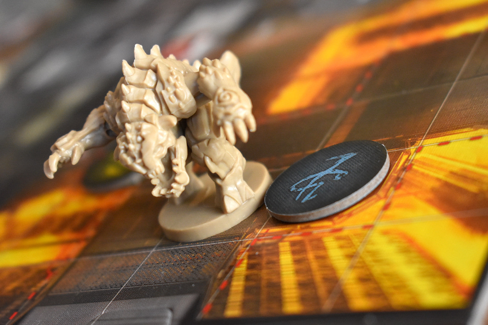Doom board game close up of demon