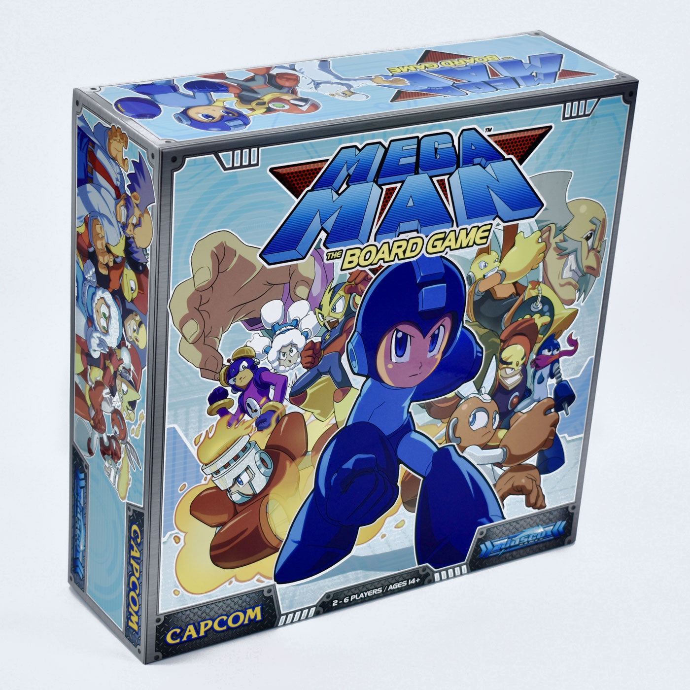 Mega Man board game front box art